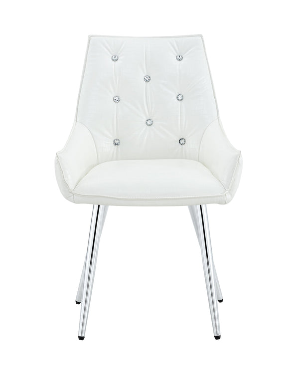 English Elm Crocodile Textured Pu Leather Accent Chair Diamond Tufted with Chrome Metal Legs W3493P456345