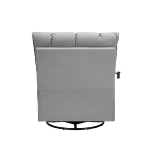 English Elm Single Teddy Upholstered Recliner Chair with Solid Wood Frame, Sponge Cushions & Phone Stand, Adjustable Back to 150° Gray W1278P212863