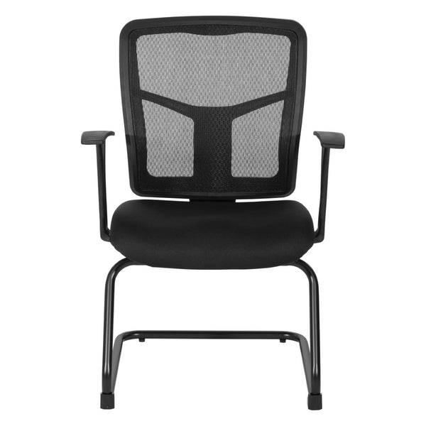 OSP Home Furnishings Progrid Mesh Back Visitor Chair with Lumbar Support and Sled Base for Modern Offices 9093B-30
