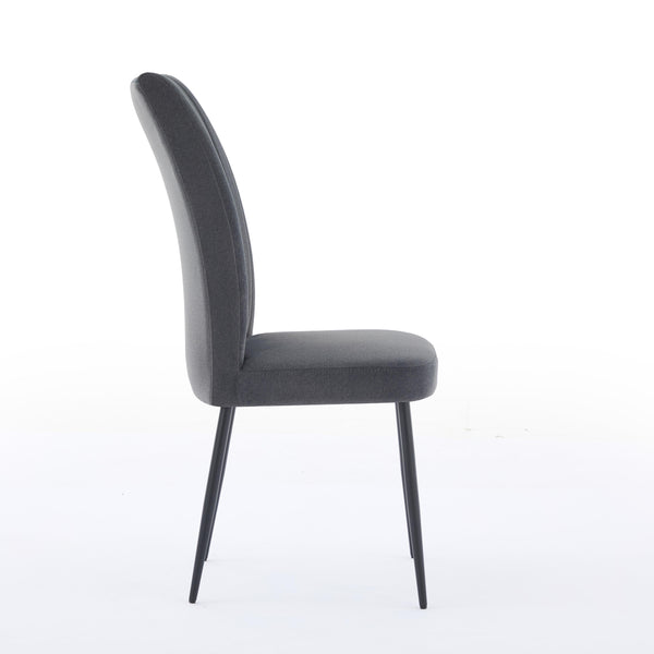 English Elm Adjustable Dark Grey Velvet Dining Chair Set Of 2 - Minimalist Iron Frame, Easy Assembly & Comfort W3615P340437