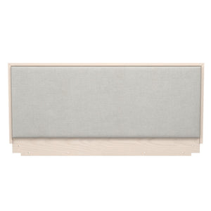 English Elm Upholstered Canvas and Oak Veneer Headboard for Modern Minimalist Bedroom Decor Light Oak B2733P436847