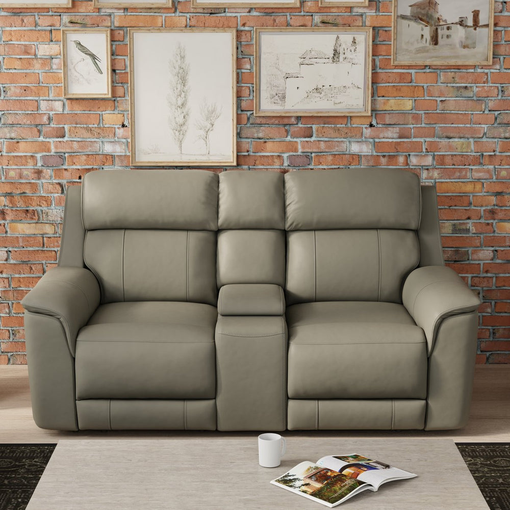 English Elm Oslo Dual Power Reclining Love Seat With Console - Premium Comfort, Usb Ports, And Stylish Design! B339P411565