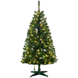 English Elm Homcom 5Ft Prelit Artificial Christmas Tree With 152 Led Lights, Auto Open & Festive Foliage Display W2225P249675