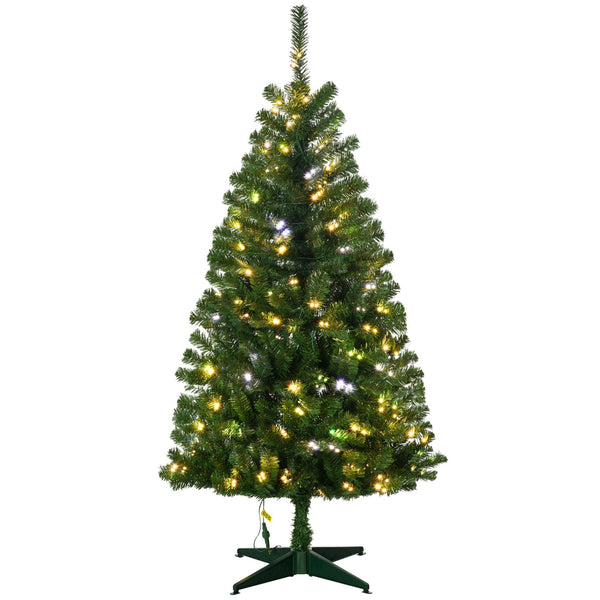 English Elm Homcom 5Ft Prelit Artificial Christmas Tree With 152 Led Lights, Auto Open & Festive Foliage Display W2225P249675