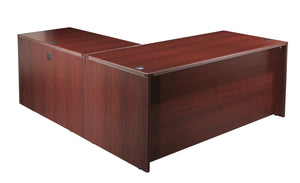 OSP Home Furnishings Napa Executive L Shaped Workstation with Locking Drawers and Integrated Wire Management Mahogany NAPMAH-TYP9