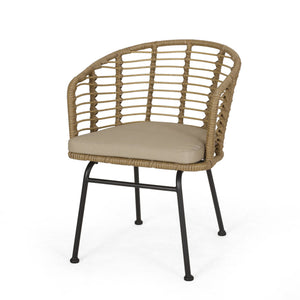 English Elm Randy Outdoor Woven Rattan Accent Chair Set of Two for Patio or Balcony Use N769P334784A