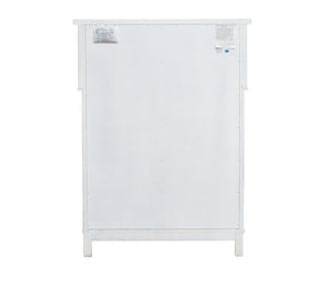 English Elm Wallace & Bay - White Farmhouse 5-Drawer Chest in Weathered White Finish — Spacious, Durable Wood Storage (54"H) B361P384450