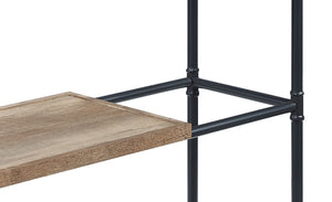 English Elm Brantley Industrial Bookshelf with Water Pipe Metal Frame, Powder-Coated Finish & 3 Wide Shelves Oak 49 L x 22 W x 9 H B2726S00229