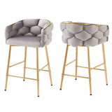 Christopher Knight Home® - Noble House - - 28'' Modern Counter Stools Set Of 2,Gray Counter Stools With Iron Frame,Soft Back And Cushion,Footrest,Suitable For Kitchen/Bedroom/Dining Room.