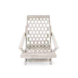 English Elm Pinecrest Outdoor Folding Lounge Chair Recycled Hdpe Reclining Patio Seat with Cushion Ivory B2745P409696