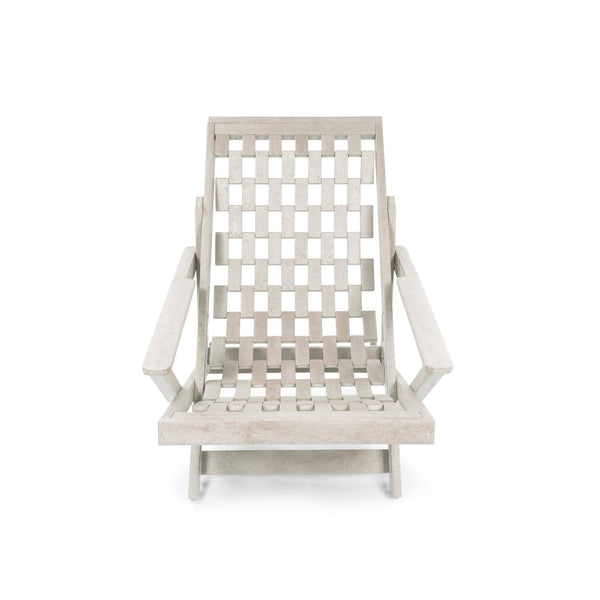 English Elm Pinecrest Outdoor Folding Lounge Chair Recycled Hdpe Reclining Patio Seat with Cushion Ivory B2745P409696