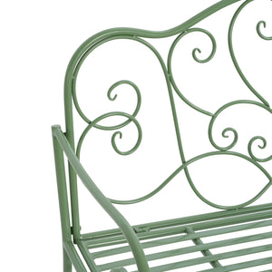 English Elm Christopher Knight Home® - Sunnydaze Iron Garden Bench with 41" Spacious Seating for Two, Timeless Elegant Outdoor Seating Design Matte Green N775P206861G