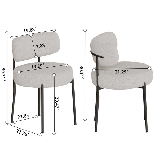 English Elm 63" Modern-Medieval Cream Mdf Dining Table Set With 4 Cushioned Chairs - Stylish & Versatile Design W2189S00707