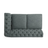 Christopher Knight Home® - Noble House - Voll Chesterfield Tufted Fabric 5 Seater Sectional Sofa with Nailhead Trim