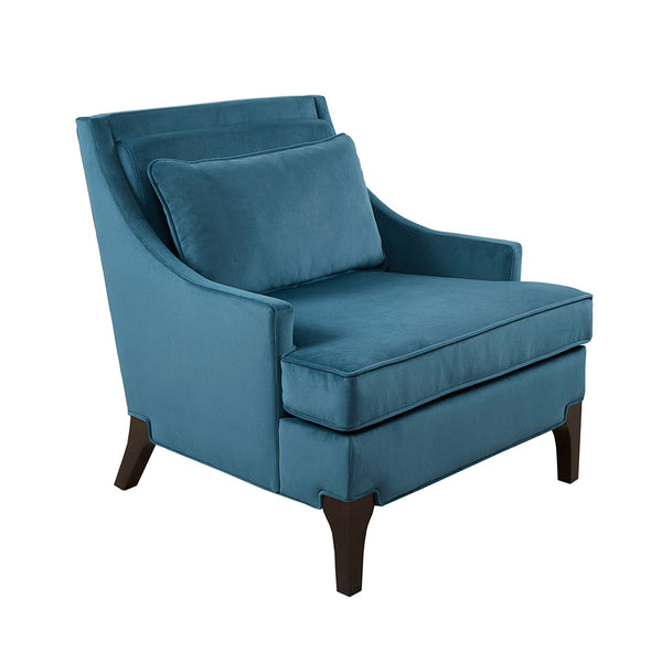 JLA Home Martha Stewart - Arm Anna Arm Accent Chair — Urban-Modern Upholstered Seat with Lumbar Pillow, Solid Wood Legs, Chic Comfort MT100-0155