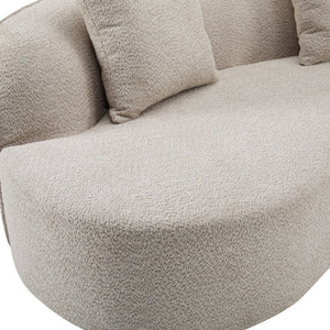 English Elm Christopher Knight Home® - 126" Curved Sectional Sofa In Almond Boucle - Modern Comfort For Stylish Living Spaces & Families N771P247830V_N771P247831V