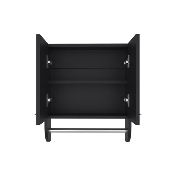 English Elm Medicine Compact Wall Cabinet with Mirror Door, Engineered Wood Storage, Durable, Space-Saving Design Black 21.26 L x 11.42 W x 3.54 H B097P250853