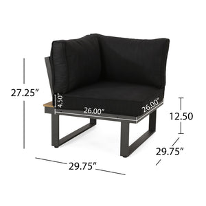 English Elm Christopher Knight Home® - Sterling Stylish Corner And Coffee Table Set – Compact Outdoor Seating With Faux Wood Accents 68939.00FGRY