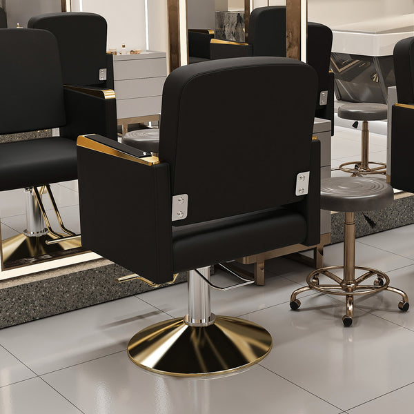 English Elm Hydraulic Salon Chair with Foot Pump Swivel Base for Barber Tattoo Spa Use W2700P410956