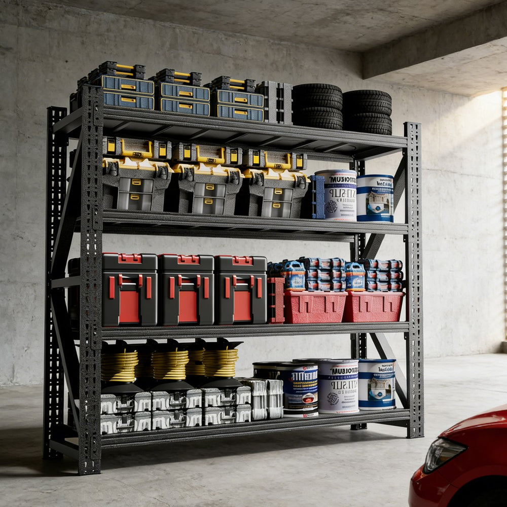 English Elm Heavy Gauge Steel Industrial Shelving Unit 6000 Lb Capacity Warehouse Garage Rack T2398S00004