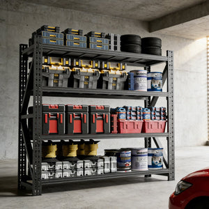 English Elm Heavy Gauge Steel Industrial Shelving Unit 6000 Lb Capacity Warehouse Garage Rack T2398S00004