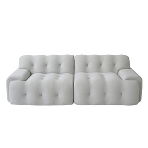 English Elm Bubble Sectional Sofa Comfort - 3D-Knitted Two-Seater Loveseat In Versatile Grey For Modern Spaces B341S00009