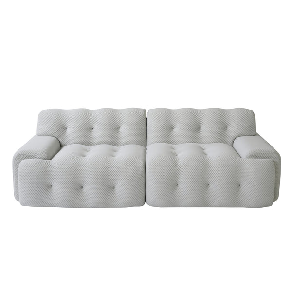 English Elm Bubble Sectional Sofa Comfort - 3D-Knitted Two-Seater Loveseat In Versatile Grey For Modern Spaces B341S00009