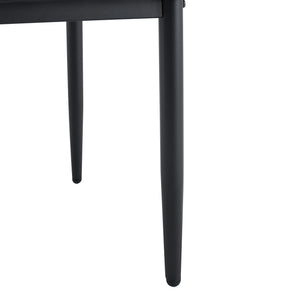 English Elm Table and Chair Set Walnut Round Dining with Hourglass Base Four Fabric Seats Walnut+Black W1151S04855