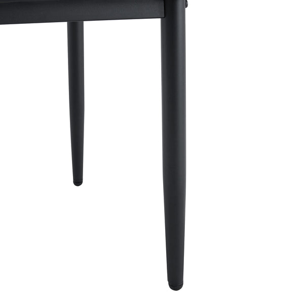English Elm Table and Chair Set Walnut Round Dining with Hourglass Base Four Fabric Seats Walnut+Black W1151S04855