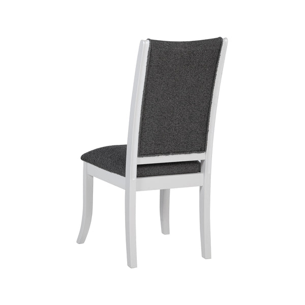 English Elm Set of 2 Tall Back Upholstered Dining Chairs Modern Armless Rubberwood Frame B016P445304