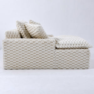 English Elm 51 Compact Comfort Sofa with Turtle Fleece, Sponge Support, Two Pillows, 400lb Capacity for Small Spaces White W3371P326404