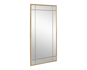 Sunpan PASADENA Floor Mirror - Elegant Brass Frame, Handcrafted, Full-Length Design for Timeless Style & Safety 106552