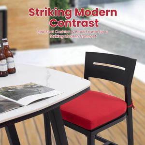 English Elm Modern Outdoor 2Pc Bar Stools - Stylish Aluminum Chairs With Ergonomic Backrest & Sunbrella Cushions W1886P352314