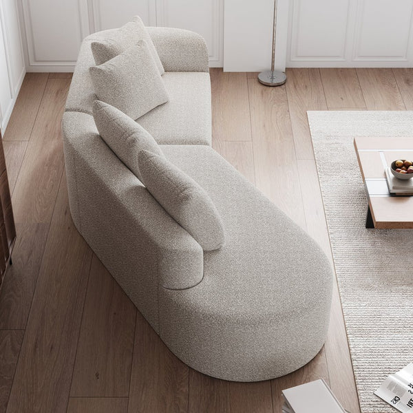 English Elm Modern Oversized Sectional Sofa - 112-Inch Curved Cloud Couch With 4 Pillows For Ultimate Comfort W834P323314