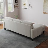 English Elm Living Room Furniture With Polyester Fabric L Shape Couch Corner Sofa For Small Space Beige