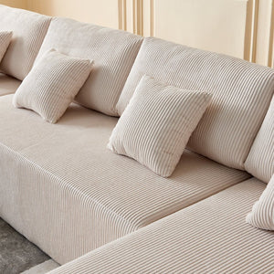 English Elm Reversible Corduroy U-Shaped Sectional Sofa - Plush Comfort For Modern Living Rooms! W1765S00118-GIGA