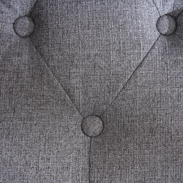 English Elm Tufted Linen Corduroy Accent Chair Studded Trim Mid Century Modern Bedroom Lounge W3523P450234