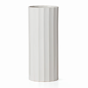 Lenox French Perle Scallop Cylinder Vase White, OFF WHITE STONEWARE 895081
