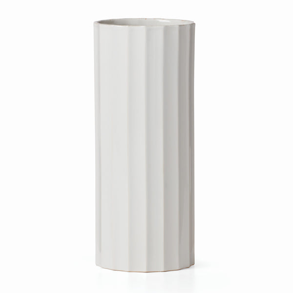 Lenox French Perle Scallop Cylinder Vase White, OFF WHITE STONEWARE 895081