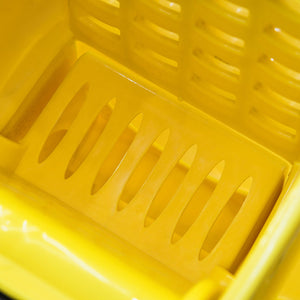 English Elm HOMCOM Professional 21Qt Mop Bucket with Down-Press Wringer, Dual-Chamber Water Separation, Casters Yellow W2225P217087