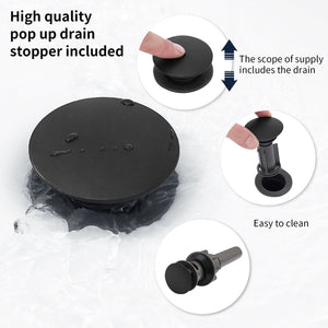 English Elm 2-Handle Matte Black Widespread Bathroom Sink Faucet With 360° Swivel Spout For Modern Vanities T3177P277514