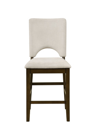 English Elm Contemporary Upholstered Counter Stools Set of 2 Beige Fabric Kitchen Island Seating B011P489291