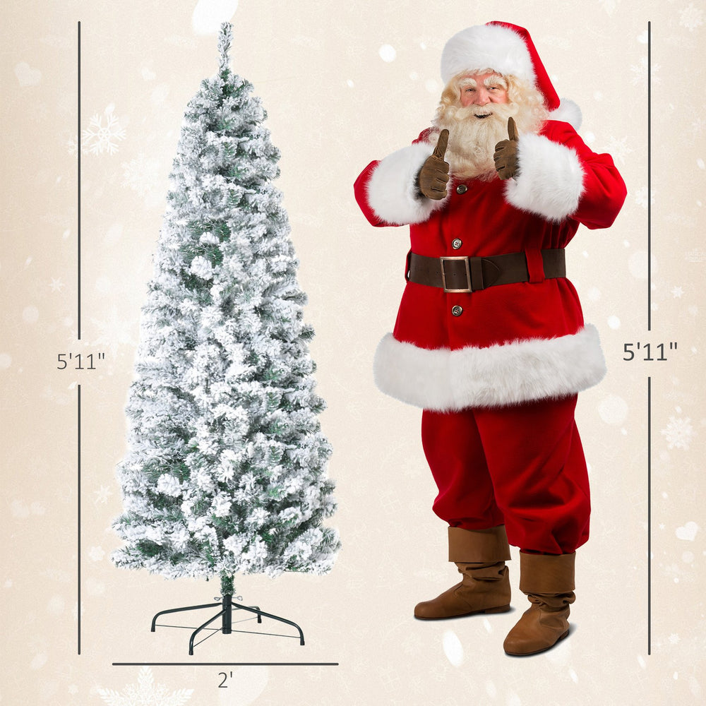 English Elm Downswept Slim Artificial Christmas Tree Snow Flocked with 250 Dual Mode Led Lights T3971P415522