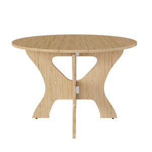 English Elm 43 Inch Foldable Mdf Dining Table with Warm Wood Grain Veneer for Compact Living Ancient Oak W2700P409329
