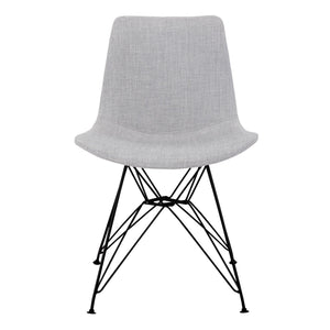 English Elm Palmetto High-back Upholstered Dining Chair Gray Woven Fabric with Powder-coated Frame B2736P464884