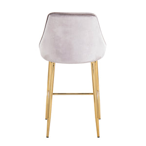 English Elm Contemporary Velvet Upholstered Counter Stools with Gold Tapered Legs Glam Bar Pair B202P221783