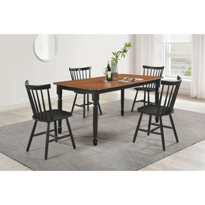 English Elm Keystone Windsor Spindle Back Rubberwood Dining Set Seats Four Cottage Farmhouse B062S01559