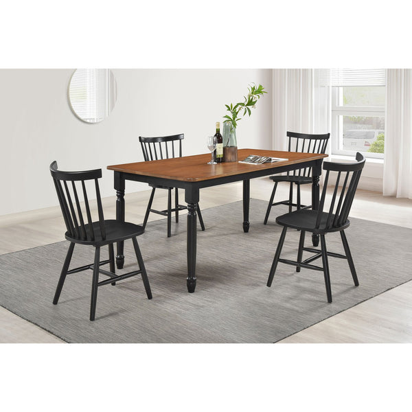 English Elm Keystone Windsor Spindle Back Rubberwood Dining Set Seats Four Cottage Farmhouse B062S01559