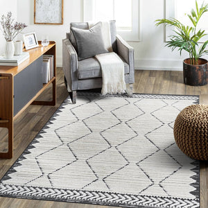 English Elm Step Collection Trellis Geometric Indoor Rug High-low Polypropylene Bohemian Accent B189P448811