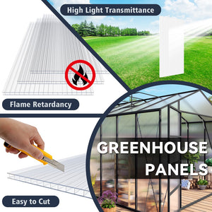 English Elm 5' 5 Ft Twin Wall Polycarbonate Greenhouse Panels 12 Pack Uv Blocking Insulated Sheets W3213P460541